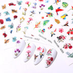 Nails Sticker Nail Art Decorations Flowers Leaves Decals Water Transfer Sliders Woman Face Fruit Foil Manicures Wraps  Water Transfer Nail Decals Sticker For Pretty Girl Self-Adhesive Nail Decals Designer Nail Stickers for Acrylic Decal Stevvex