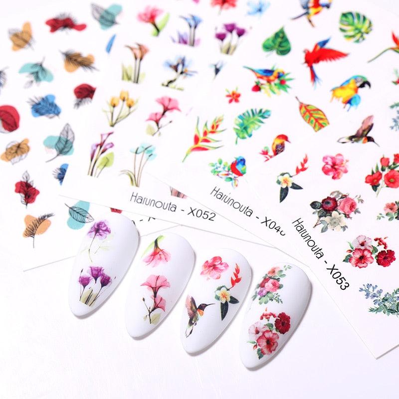 Nails Sticker Nail Art Decorations Flowers Leaves Decals Water Transfer Sliders Woman Face Fruit Foil Manicures Wraps  Water Transfer Nail Decals Sticker For Pretty Girl Self-Adhesive Nail Decals Designer Nail Stickers for Acrylic Decal Stevvex
