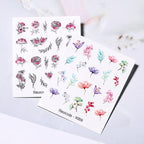Nails Sticker Nail Art Decorations Flowers Leaves Decals Water Transfer Sliders Woman Face Fruit Foil Manicures Wraps  Water Transfer Nail Decals Sticker For Pretty Girl Self-Adhesive Nail Decals Designer Nail Stickers for Acrylic Decal Stevvex