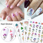 Nails Sticker Nail Art Decorations Flowers Leaves Decals Water Transfer Sliders Woman Face Fruit Foil Manicures Wraps  Water Transfer Nail Decals Sticker For Pretty Girl Self-Adhesive Nail Decals Designer Nail Stickers for Acrylic Decal Stevvex