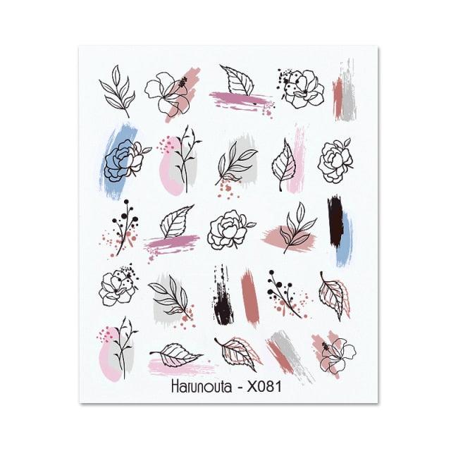 Nails Sticker Nail Art Decorations Flowers Leaves Decals Water Transfer Sliders Woman Face Fruit Foil Manicures Wraps  Water Transfer Nail Decals Sticker For Pretty Girl Self-Adhesive Nail Decals Designer Nail Stickers for Acrylic Decal Stevvex