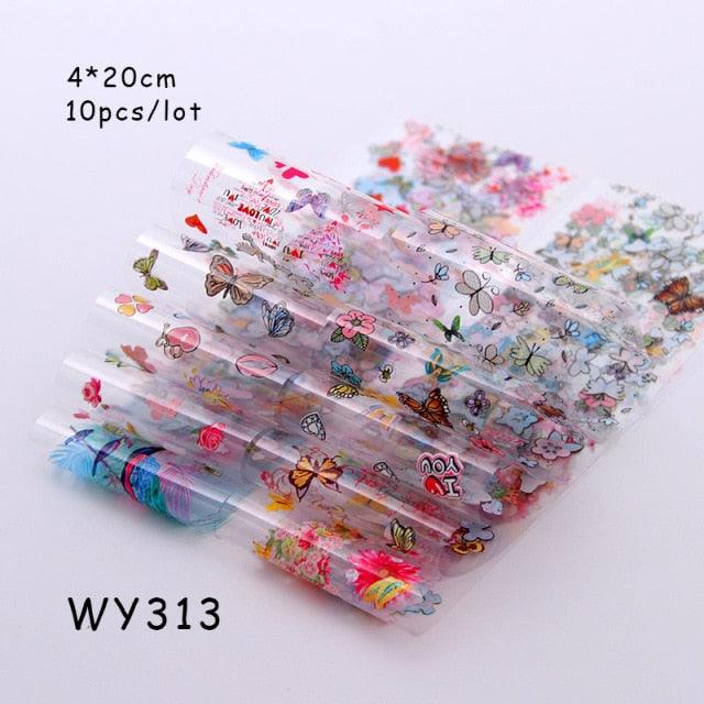 Holographic Nail Foil Transfer Set Sticker Decal Nail Art Foils Designer Marble Nail Decoration Sliders Wraps Manicure  Women Kids Girls Manicure Decoration Nail Art Supplies 3D Self-Adhesive Nail Decals Designer Nail Stickers for Acrylic Nails Stevvex