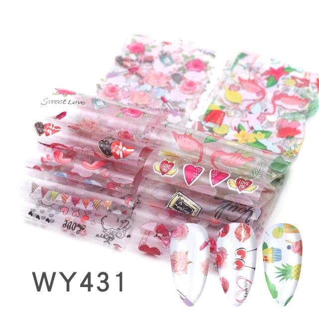 Holographic Nail Foil Transfer Set Sticker Decal Nail Art Foils Designer Marble Nail Decoration Sliders Wraps Manicure  Women Kids Girls Manicure Decoration Nail Art Supplies 3D Self-Adhesive Nail Decals Designer Nail Stickers for Acrylic Nails Stevvex