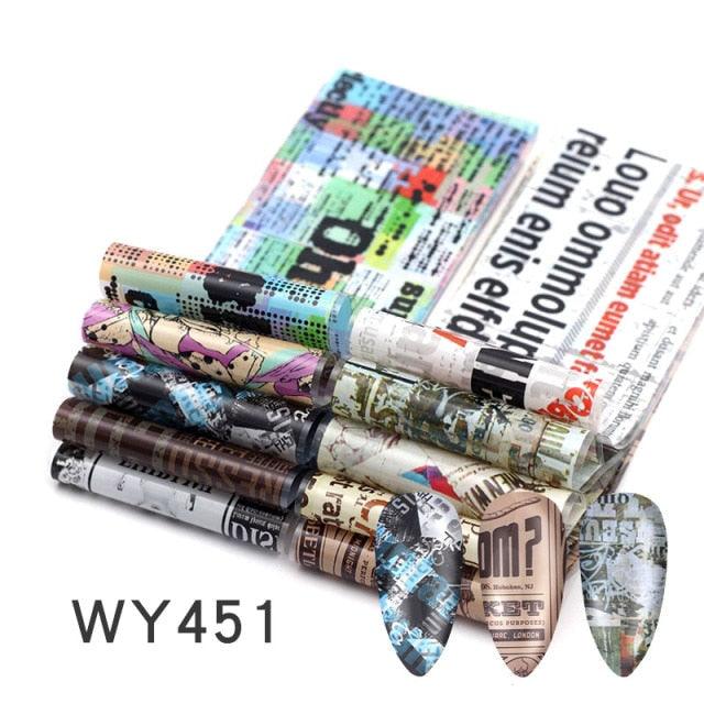 Holographic Nail Foil Transfer Set Sticker Decal Nail Art Foils Designer Marble Nail Decoration Sliders Wraps Manicure  Women Kids Girls Manicure Decoration Nail Art Supplies 3D Self-Adhesive Nail Decals Designer Nail Stickers for Acrylic Nails Stevvex