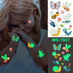 Luxury Luminous Tattoo Stickers Unicorn Stars Temporary Waterproof Luminous Fake Tattoos Stickers Dinosaur Butterfly For Children Stevvex