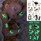 Luxury Luminous Tattoo Stickers Unicorn Stars Temporary Waterproof Luminous Fake Tattoos Stickers Dinosaur Butterfly For Children Stevvex
