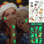 Luxury Luminous Tattoo Stickers Unicorn Stars Temporary Waterproof Luminous Fake Tattoos Stickers Dinosaur Butterfly For Children Stevvex