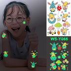 Luxury Luminous Tattoo Stickers Unicorn Stars Temporary Waterproof Luminous Fake Tattoos Stickers Dinosaur Butterfly For Children Stevvex