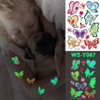 Luxury Luminous Tattoo Stickers Unicorn Stars Temporary Waterproof Luminous Fake Tattoos Stickers Dinosaur Butterfly For Children Stevvex
