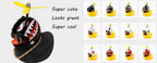 Yellow Small Bike Duck Bicycle Bell Luminous Normal Duck Ducky Bicycle Airscrew Helmet Wind Motor Riding Cycling Lights Horn Rubber Duck Helmet Bike Horn Bell Car Decoration Bicycle Horn Stevvex
