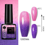Thermal Shiny Nail Polish Change Color Effect Gel UV Semi Permanent Stylish Three Layer Effect For Womens