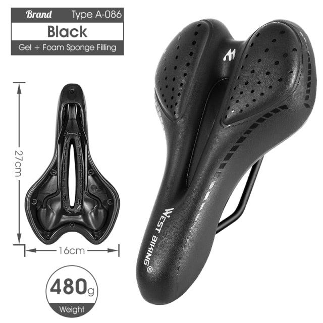 Bike Saddle Mountain Road Bike Seat PU Leather Gel Filled Cycling Cushion Comfortable Shockproof Bicycle Saddle Seat Cushion For Men Comfort Bike Saddle Anti-Slip Bicycle Saddle Waterproof Bicycle Seat For Mountain Bike Seat Stevvex