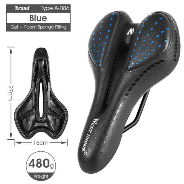 Bike Saddle Mountain Road Bike Seat PU Leather Gel Filled Cycling Cushion Comfortable Shockproof Bicycle Saddle Seat Cushion For Men Comfort Bike Saddle Anti-Slip Bicycle Saddle Waterproof Bicycle Seat For Mountain Bike Seat Stevvex