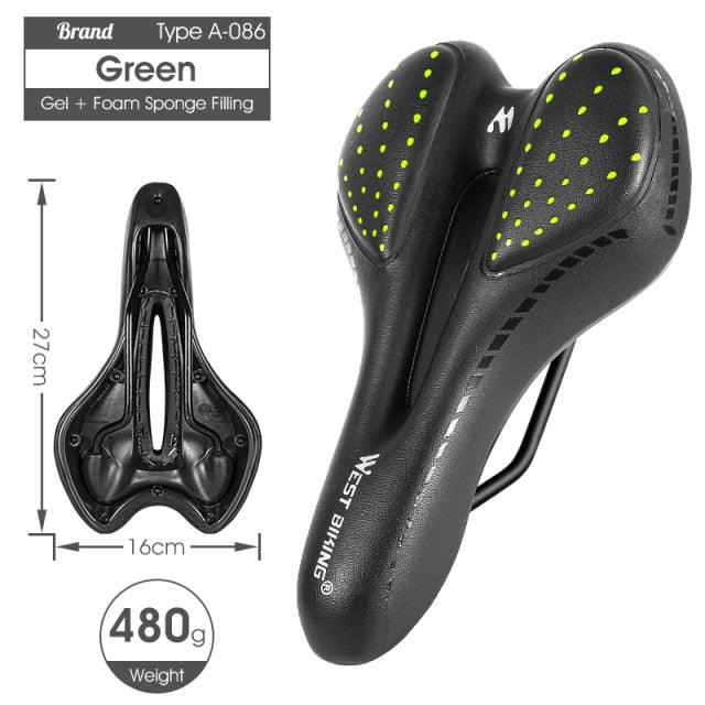 Bike Saddle Mountain Road Bike Seat PU Leather Gel Filled Cycling Cushion Comfortable Shockproof Bicycle Saddle Seat Cushion For Men Comfort Bike Saddle Anti-Slip Bicycle Saddle Waterproof Bicycle Seat For Mountain Bike Seat Stevvex