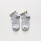 Candy High Quality Lace Solid Color Cute Sweet Girl Fashion Socks Pure Cotton Wood Ear Light Mouth Cotton Novelty Socks Unisex Crew Socks For Men And Women Stevvex