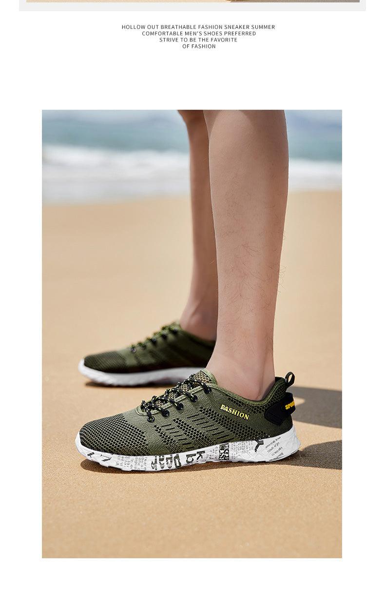Summer Sport Mens Casual Workout Shoes Air Mesh Sneakers Fashion Foam Footwear Black Beach Water Fisherman Breathable Men Jogging Tennis Sport Sneakers Stevvex