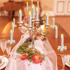 Christmas Tree Clip Candle Warm White Battery Operated Waterproof LED Flameless Taper Ivory Floating Candles with Remote Timer Ideal For Home Flameless Flashing With Remote And Suction Cup LED Candles For Halloween Birthday Garden Decoration Stevvex