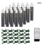 Christmas Tree Clip Candle Warm White Battery Operated Waterproof LED Flameless Taper Ivory Floating Candles with Remote Timer Ideal For Home Flameless Flashing With Remote And Suction Cup LED Candles For Halloween Birthday Garden Decoration Stevvex