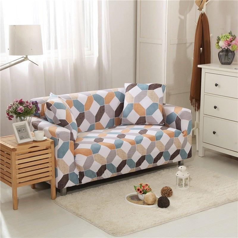 Elastic Sofa Covers for Living Room Stretch Slipcovers Sectional Couch Cover L Shape Corner Armchair Cover 1/2/3/4 Seater Slipcovers Elastic Stylish Printed Sectional Sofa Furniture Protector For Living Room Stevvex