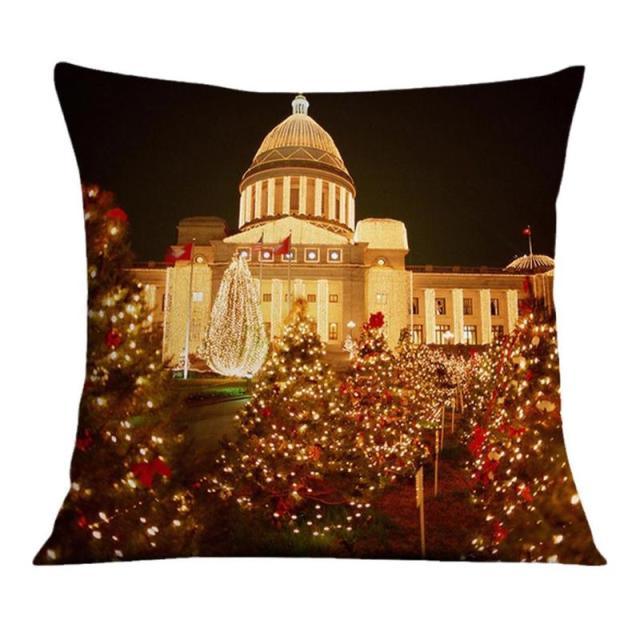 Beautiful Snowflake In Red Merry Christmas Gifts Xmas Cushion Cover Case Decorations Winter Holiday Party Pillow Zipper Pillowcase For Sofa Home Office Living Room Car Stevvex