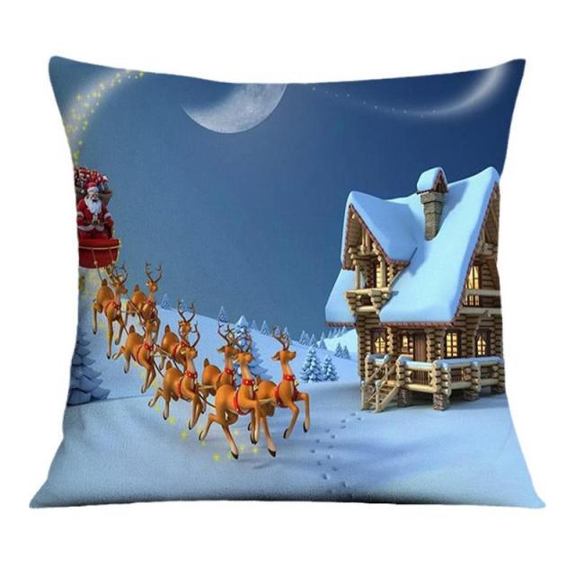 Beautiful Snowflake In Red Merry Christmas Gifts Xmas Cushion Cover Case Decorations Winter Holiday Party Pillow Zipper Pillowcase For Sofa Home Office Living Room Car Stevvex