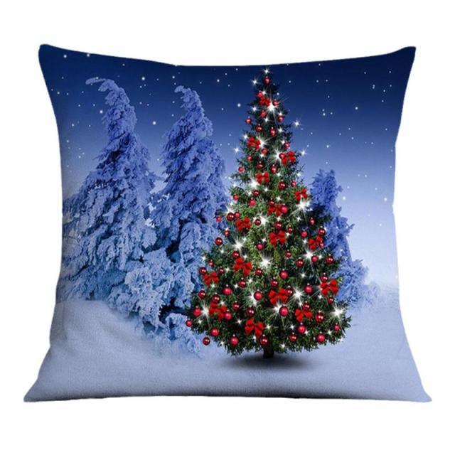 Beautiful Snowflake In Red Merry Christmas Gifts Xmas Cushion Cover Case Decorations Winter Holiday Party Pillow Zipper Pillowcase For Sofa Home Office Living Room Car Stevvex