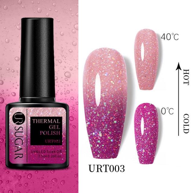 New 2022 Pink Blue Gel Nail Polish UV Color Changing Elegant Luxury Glossy Nail Design For Womens Stevvex