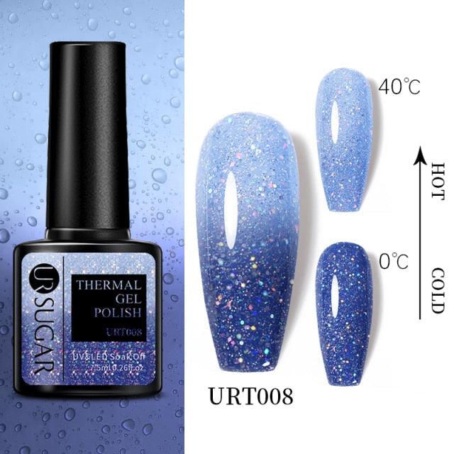 New 2022 Pink Blue Gel Nail Polish UV Color Changing Elegant Luxury Glossy Nail Design For Womens Stevvex