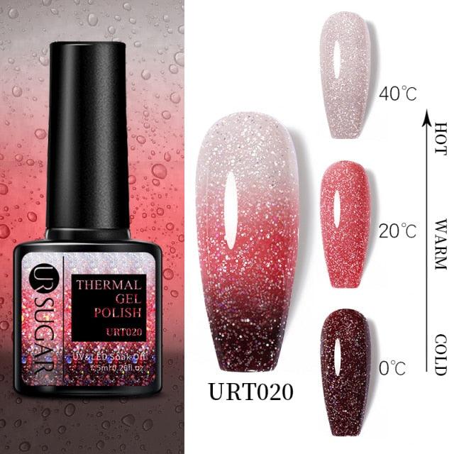 New 2022 Pink Blue Gel Nail Polish UV Color Changing Elegant Luxury Glossy Nail Design For Womens Stevvex