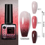 New 2022 Pink Blue Gel Nail Polish UV Color Changing Elegant Luxury Glossy Nail Design For Womens Stevvex