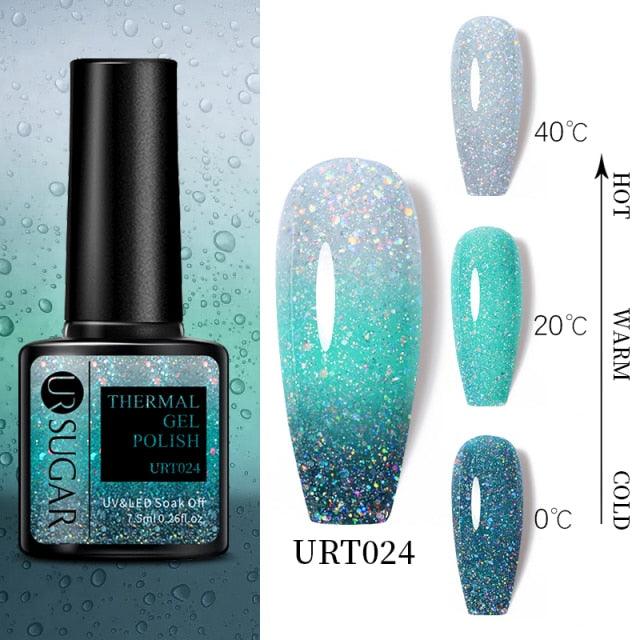 New 2022 Pink Blue Gel Nail Polish UV Color Changing Elegant Luxury Glossy Nail Design For Womens Stevvex
