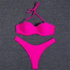 Bikini Push Up Swimsuit Female Swimwear Women's Bathing Suits Push Up Underwire Bikini Set Padded Two Piece Swimsuits Women Two-pieces Durable Bikini Set With Bra Cup Modern Bathing Suit Stevvex