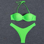 Bikini Push Up Swimsuit Female Swimwear Women's Bathing Suits Push Up Underwire Bikini Set Padded Two Piece Swimsuits Women Two-pieces Durable Bikini Set With Bra Cup Modern Bathing Suit Stevvex