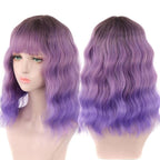 Synthetic Wigs For Women Daily Cosplay Long Water Wave  Lolita Wig With Bangs Cold Brown Heat Resistant Hair Bob Wigs For Black Women Cosplay Wigs For Women Gifts for Girlfriends Stevvex