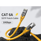 Ethernet Cable CAT6A 10Gbps RJ 45 Network Cable Lan RJ45 Patch Cord Router CAT 6 Cable Professional LAN Shielded Cable Gold Plated RJ45 Connector For Gaming Laptop Stevvex
