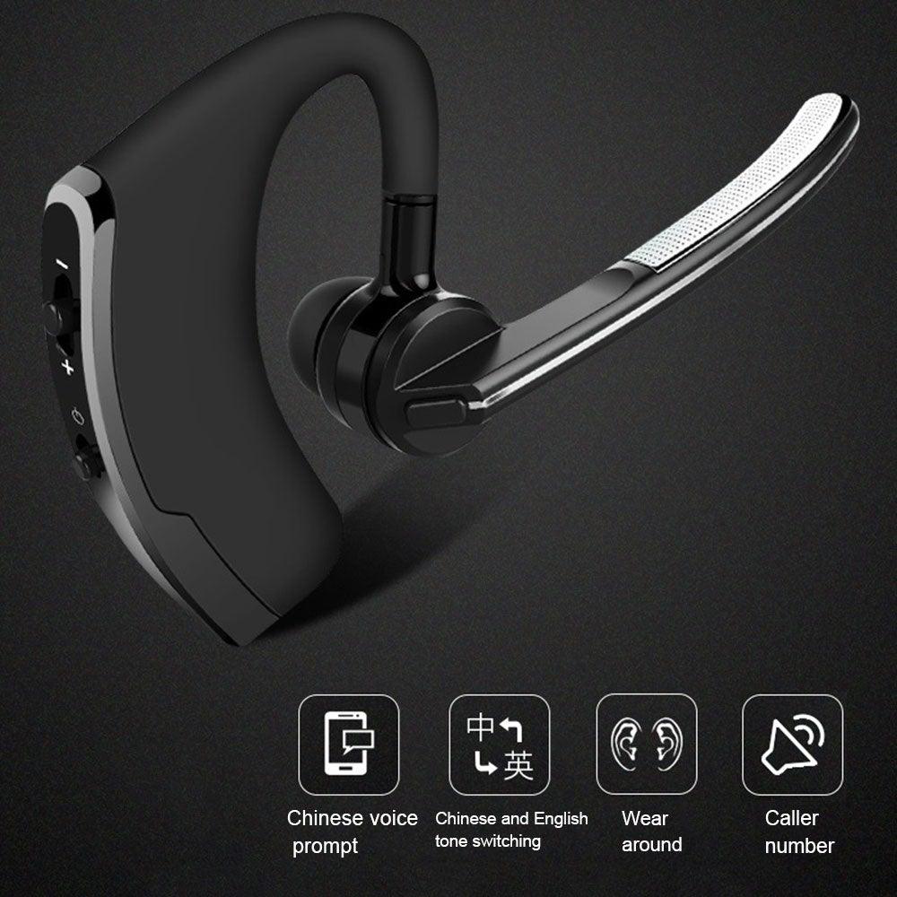 Elegant Black Bluetooth Earphone Wireless Stereo HD Mic HiFi Headphones Bluetooth Comfort Handsfree Driving Headset Ideal Standby Time Single In Ear Headset For Worm Driving Stevvex