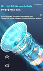 Bluetooth 5.1 Wireless Headphones  Waterproof Sports Workout Earphones With Microphone Bluetooth In Ear Headphones Wireless Headset Quality Deep Bass Soft Earmuffs  Light Weight Built-in Microphone Charging Box 3500mAh Stevvex
