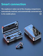 Bluetooth 5.1 Wireless Headphones  Waterproof Sports Workout Earphones With Microphone Bluetooth In Ear Headphones Wireless Headset Quality Deep Bass Soft Earmuffs  Light Weight Built-in Microphone Charging Box 3500mAh Stevvex