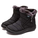 Women Boots Fashion Waterproof Snow Boots For Winter Casual Lightweight Ankle Warm Winter Boots Fur Lined Warm Ankle Boots Slip On Waterproof Shoes Comfortable Soft Design For Female Stevvex