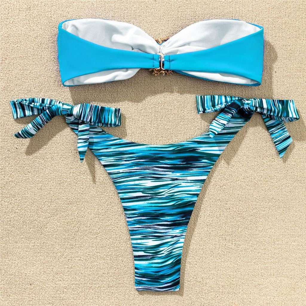 Shiny Rhinestone Strapless Bikini Female Women 2PCS Shiny Diamond Bikini Set Bra Swimsuit  Bathing Suit Swimsuit Women Swimwear Two-pieces Luxury Bikini Set Bather Bathing Suit Swimwear Stevvex