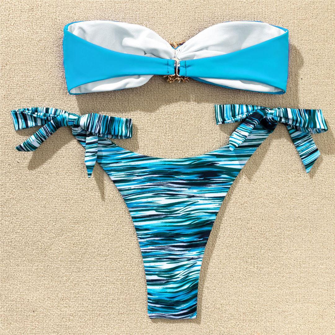Shiny Rhinestone Strapless Bikini Female Women 2PCS Shiny Diamond Bikini Set Bra Swimsuit  Bathing Suit Swimsuit Women Swimwear Two-pieces Luxury Bikini Set Bather Bathing Suit Swimwear Stevvex
