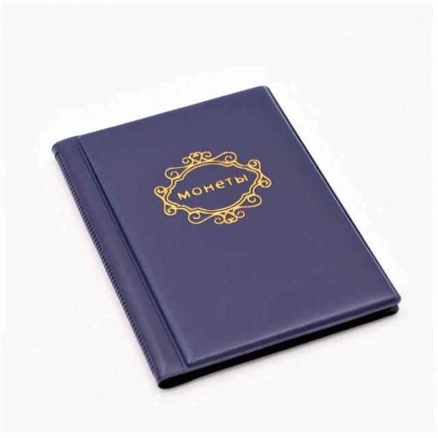 PU Leather Coin Album 10 Pages 120 Pockets Coin Album For Coins Pockets Commemorative Coin, Medallions Badges Collection Book Gifts For Friends And Coin Collectors Stevvex