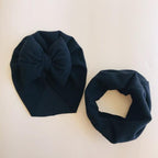 Baby Cotton Hat  Autumn Winter Children Scarf Hat Sets  Bowknot Ear Baby Girl Boy Warm Beanies Cap Neck Warmer Scarf Fleece Balaclava Hood Ski Mask Cold Weather Face Mask Neck Warmer Winter Nose Warmer Stevvex