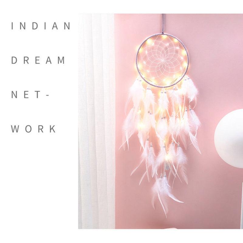 Dream Catcher Led Handmade Dream-catcher Traditional Feather Hanging Home Wall Decoration  Night Dream Catchers  Decor Ornament Wall Hanging Wind Chimes For Home Room Decoration Stevvex