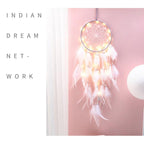 Dream Catcher Led Handmade Dream-catcher Traditional Feather Hanging Home Wall Decoration  Night Dream Catchers  Decor Ornament Wall Hanging Wind Chimes For Home Room Decoration Stevvex