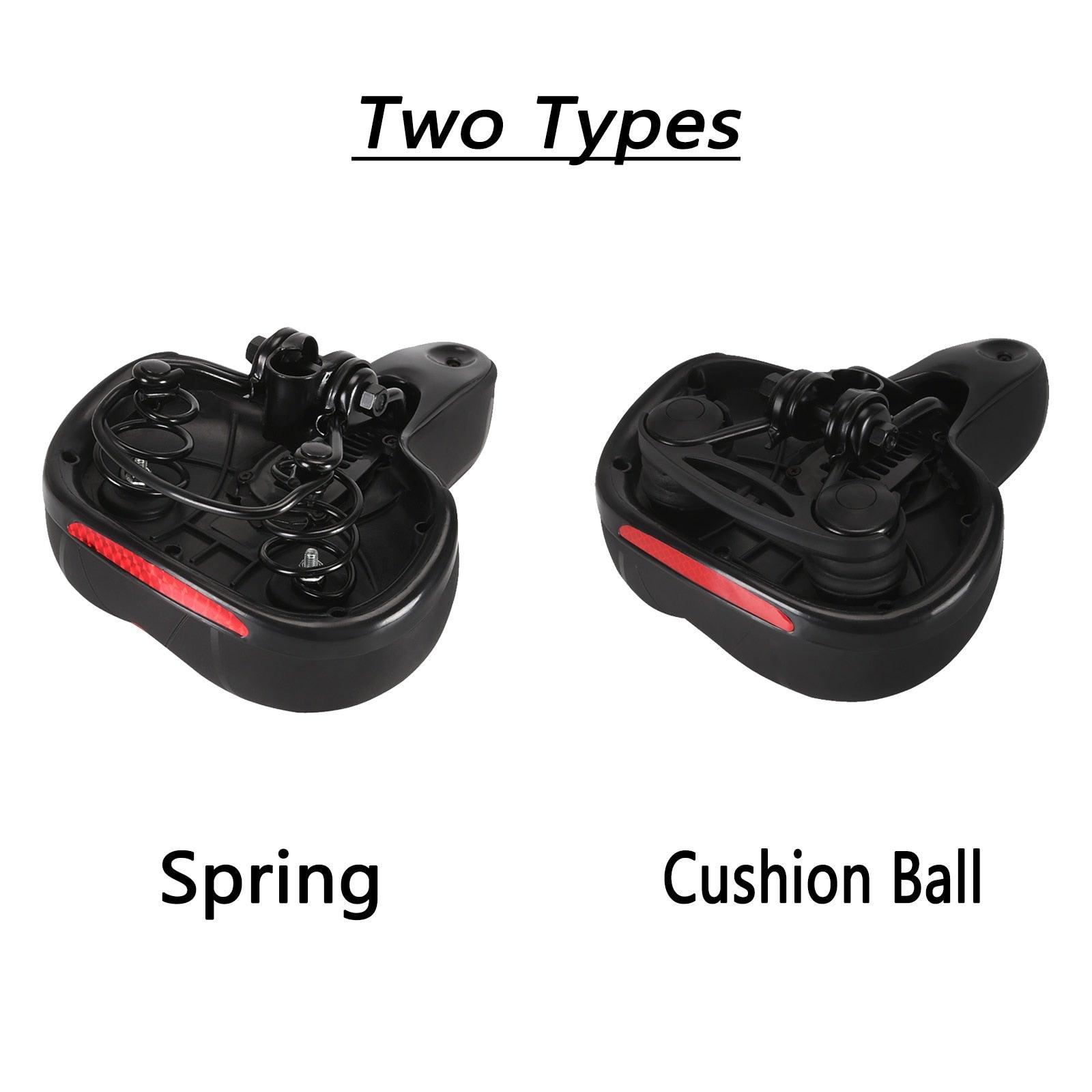 Breathable Leather Bicycle Saddle Cushion Comfortable Anti Slip And Weat Road Bike Sponge Filled Shockproof Bike Seat For Men Women Memory Foam Soft Bicycle Seats Cushion Dual Shock Absorbing Wide Bicycle Seat Replacement For Mountain Bike Road Bike Stevvex