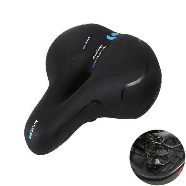 Breathable Leather Bicycle Saddle Cushion Comfortable Anti Slip And Weat Road Bike Sponge Filled Shockproof Bike Seat For Men Women Memory Foam Soft Bicycle Seats Cushion Dual Shock Absorbing Wide Bicycle Seat Replacement For Mountain Bike Road Bike Stevvex