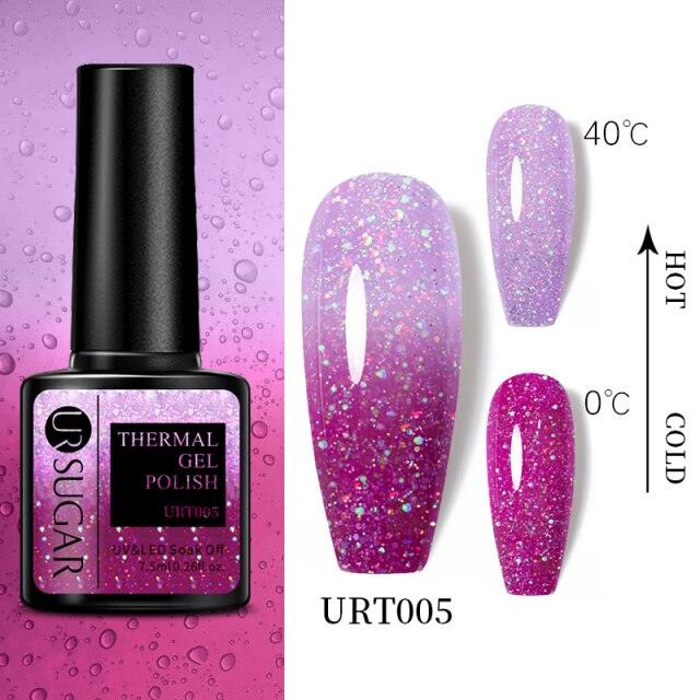 Luxury Modern Elegant Colorful Diamond Gel Nail Polish UV Temperature Color Changing Elegant Fashion Rainbow Colors For Womens Stevvex