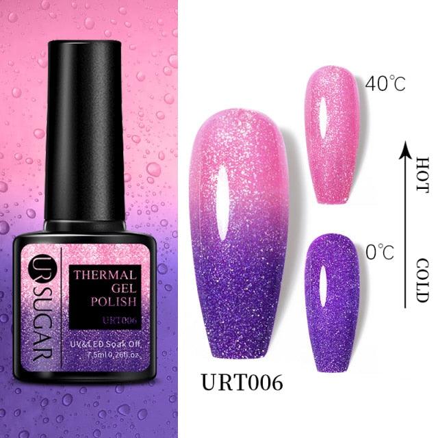 Luxury Modern Elegant Colorful Diamond Gel Nail Polish UV Temperature Color Changing Elegant Fashion Rainbow Colors For Womens Stevvex
