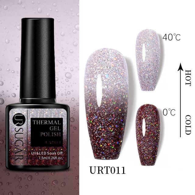 Luxury Modern Elegant Colorful Diamond Gel Nail Polish UV Temperature Color Changing Elegant Fashion Rainbow Colors For Womens Stevvex